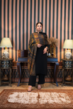 Black Co-Ord Set With Ghalib Poetry Orange & Black Dupatta