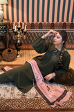 Olive Green Co-Ord Set With La Hasil Muhabat Stoler