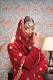 Round Neck Straight Shirt With Printed Trouser and Sequence Dupatta