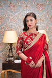 Mahroon Saree