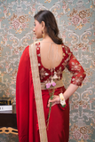 Mahroon Saree