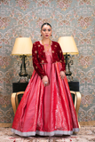 Round Neck Gathered Maxi With Jacket