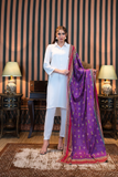 White Co-Ord Set with Hangma Purple Dupatta