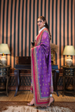 White Co-Ord Set with Hangma Purple Dupatta