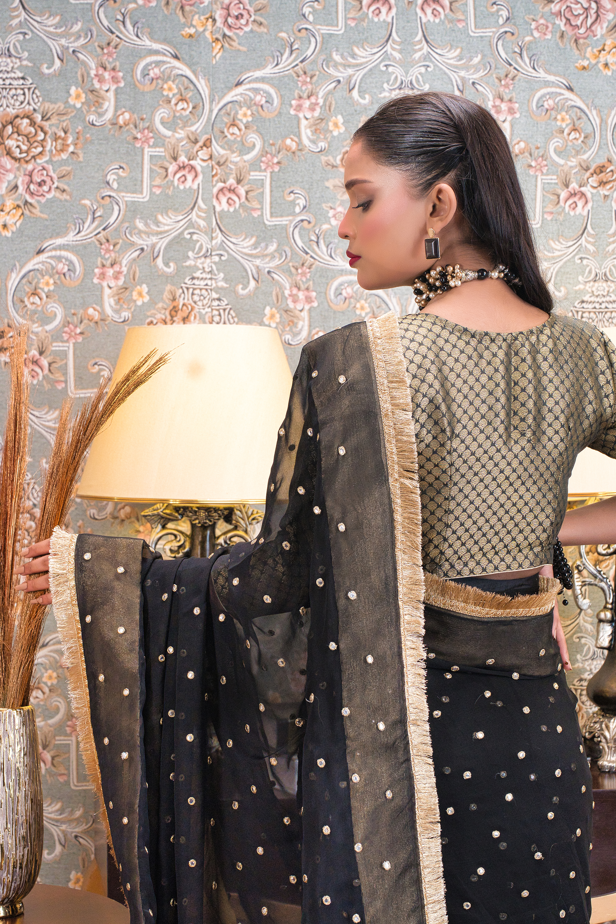 Ghalib Black Saree