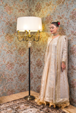 Double Layer Round Neck Maxi With Net Dupatta
