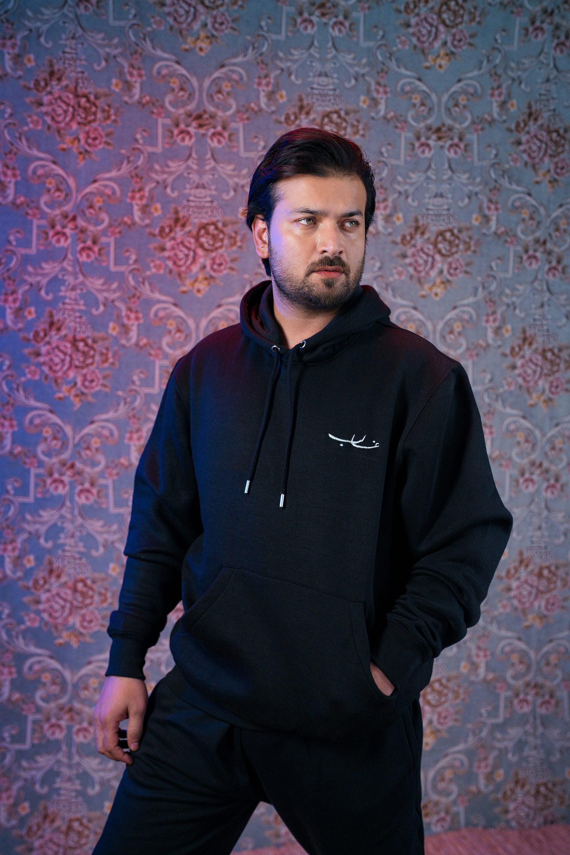 Black Embroidery Sweatshirt and Sweatpants  By Ghalib