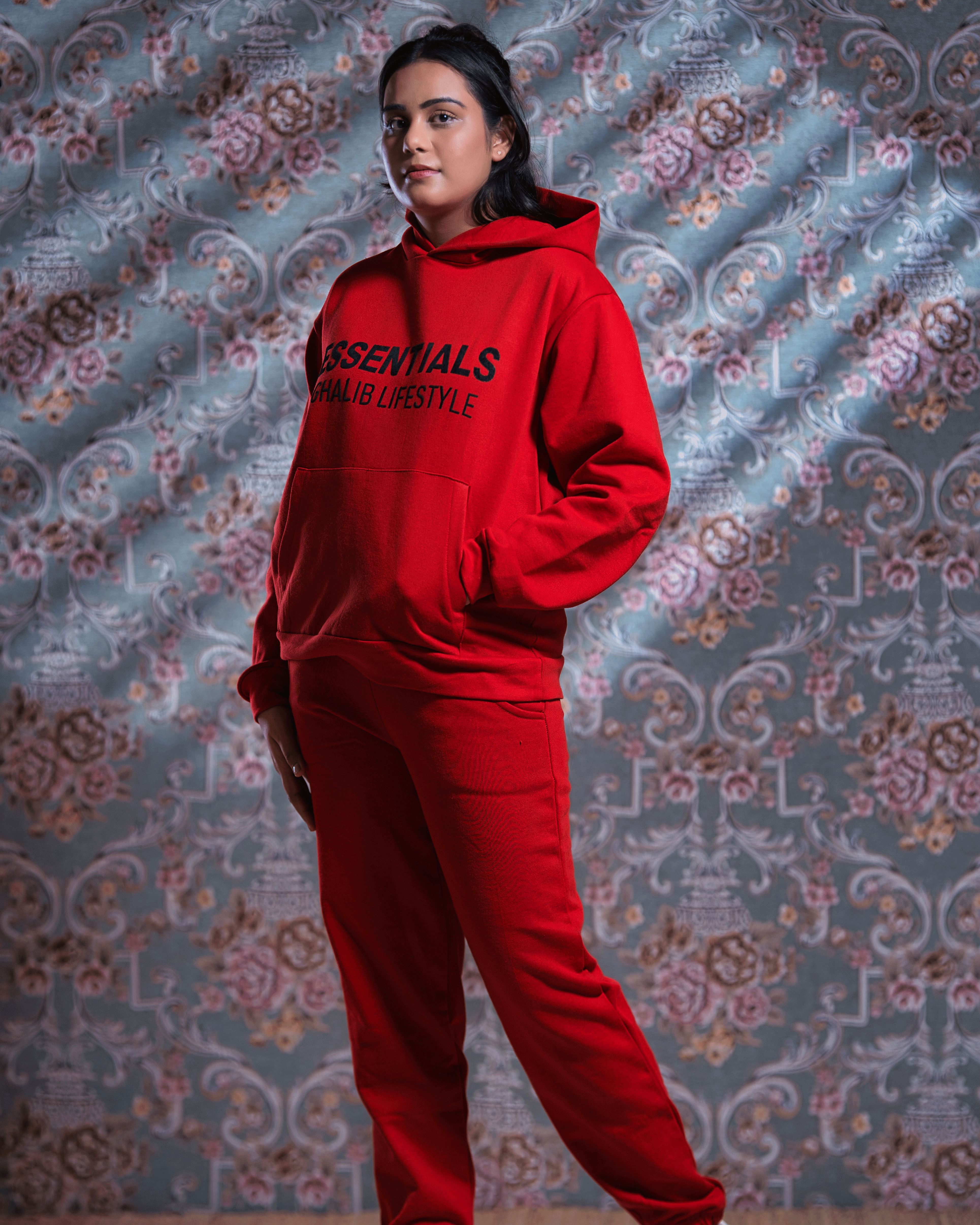 Red Hoodie Track Suit Ghaliblifestyle Essentials