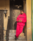 Shocking Pink Hoodie Track Suit Ghaliblifestyle Essentials
