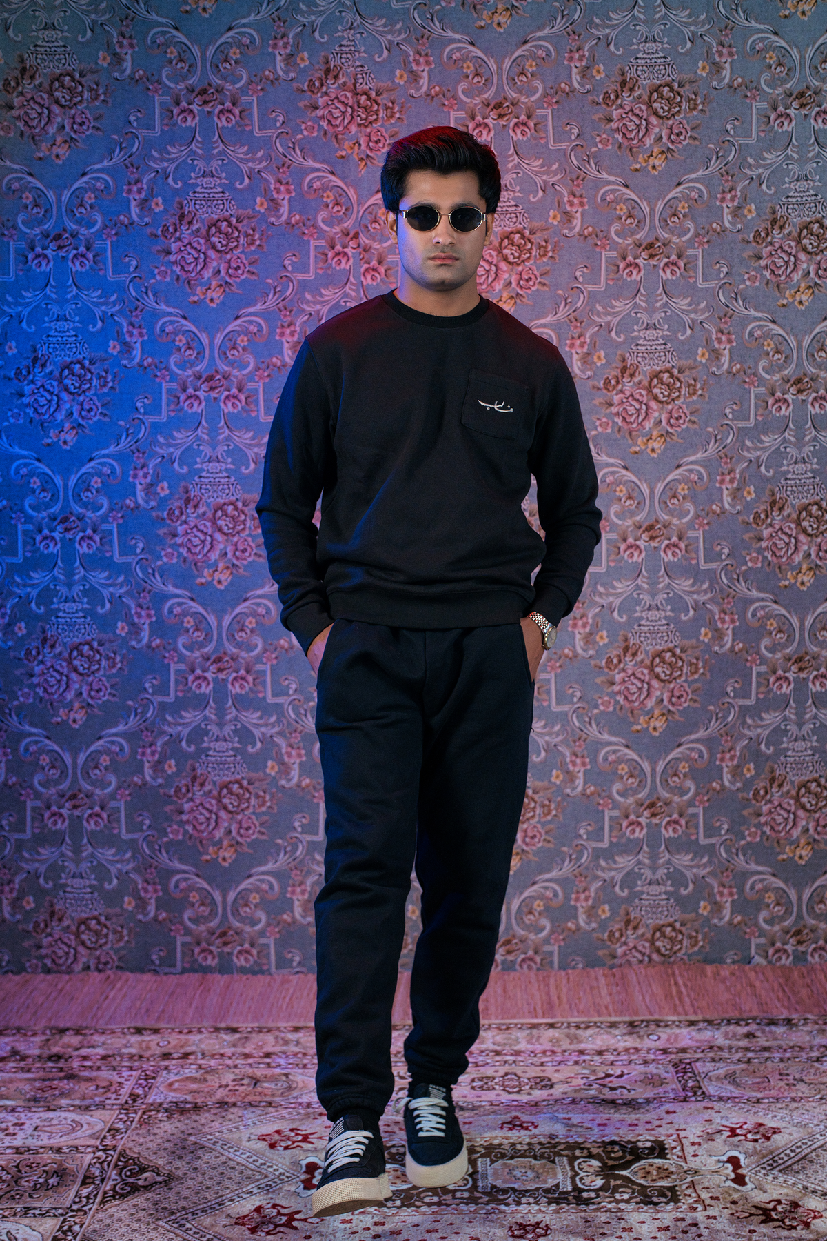 Black Embroidery Sweatshirt and Sweatpants  By Ghalib